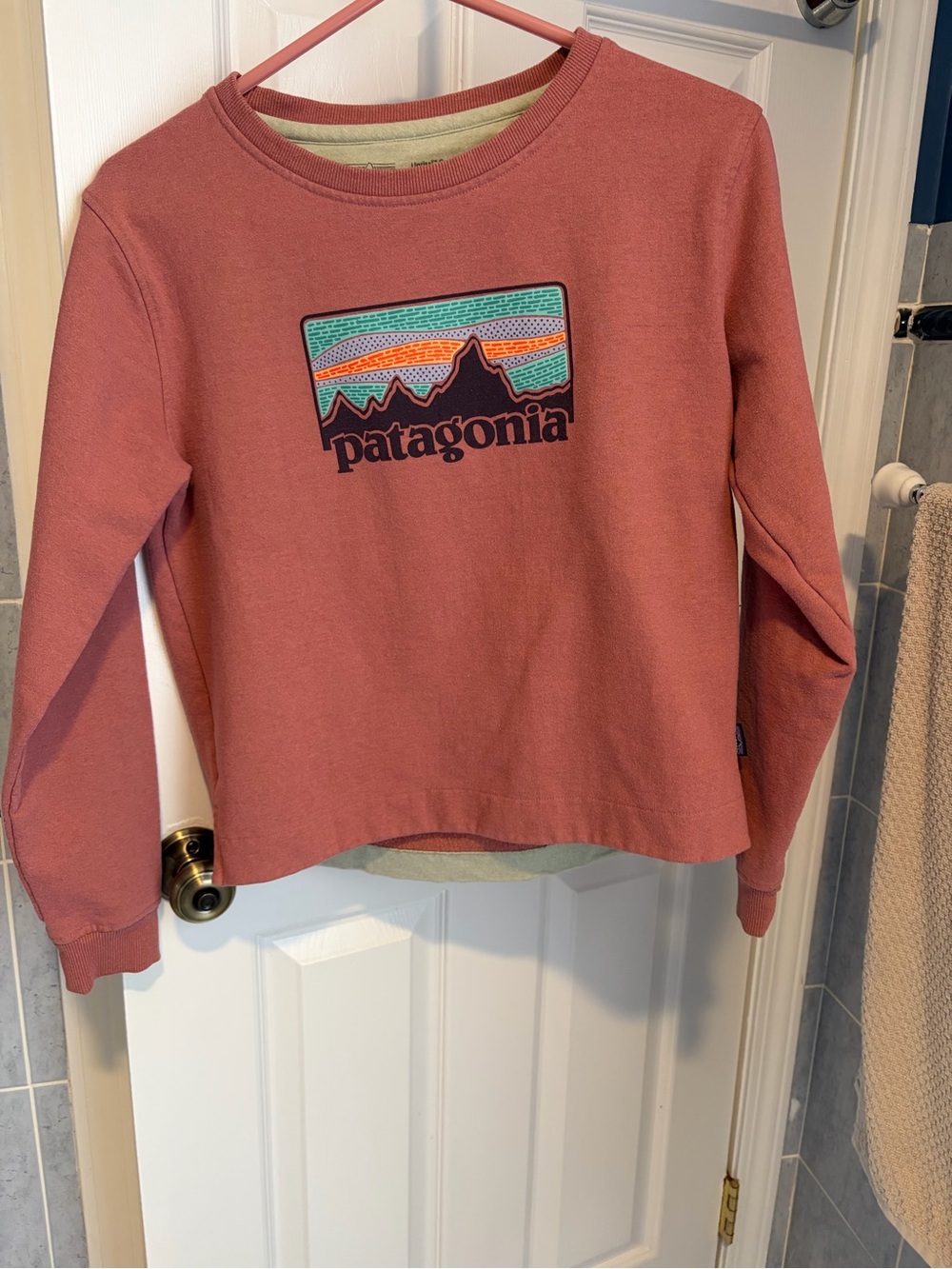 Patagonia Women’s Crewneck sweatshirt in Dusty Rose size S GUC